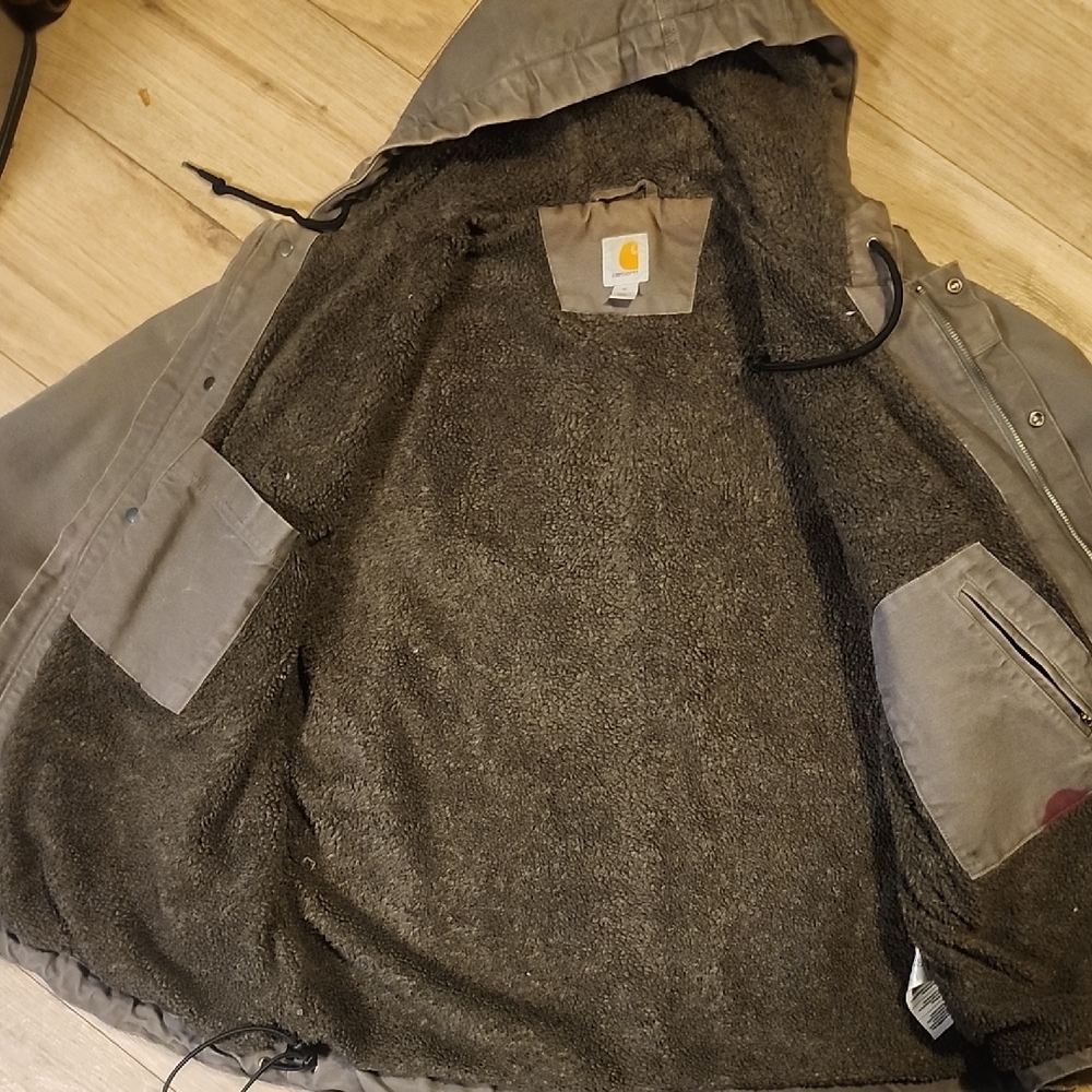 Carhartt Men's Gray Hooded Field Jacket- XL - Picture 7 of 9